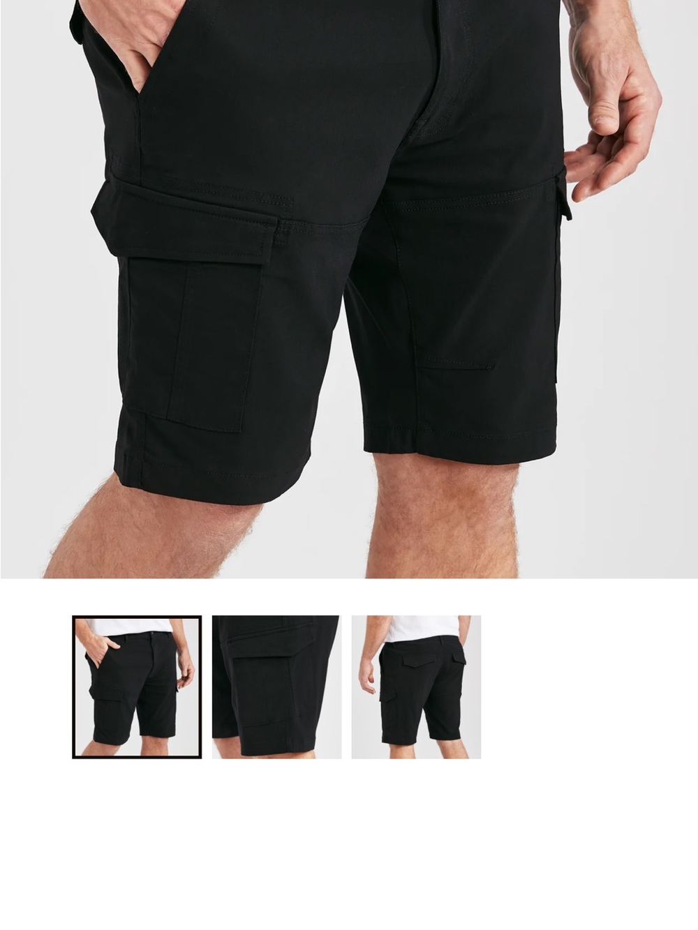 Men's Black Cargo Shorts with Utility Pockets